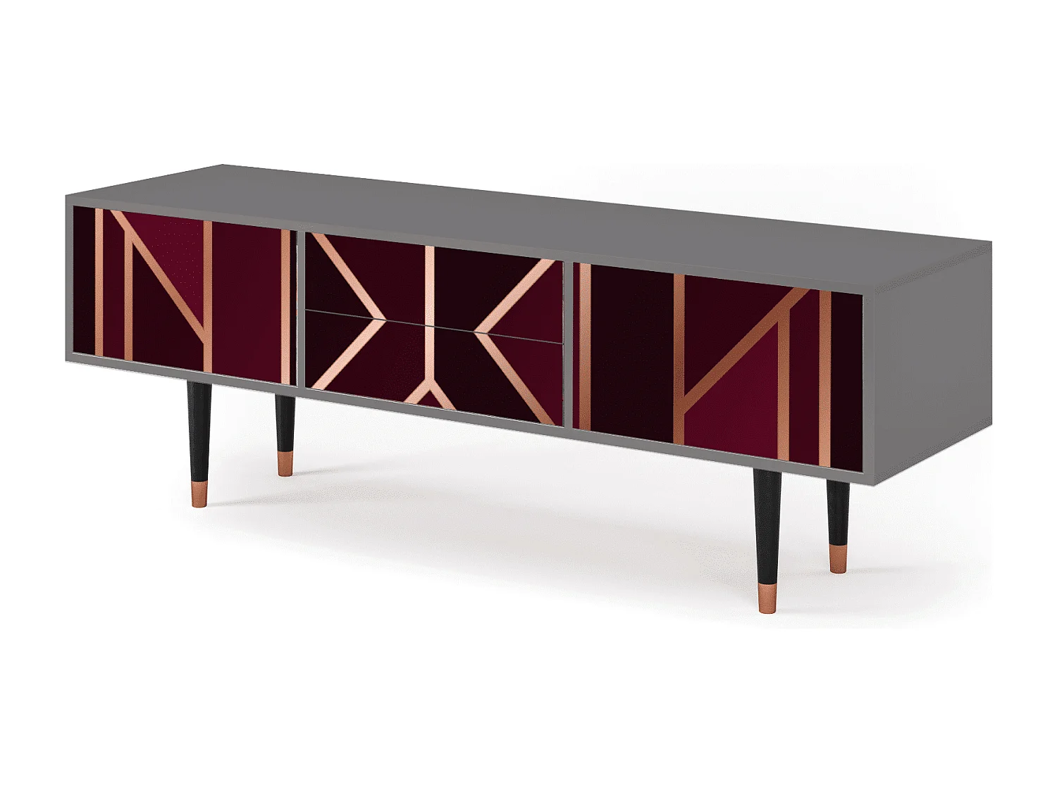 Mueble de TV - 170х59х48 cm - T4 - Burgundy Jewelery, Cinza