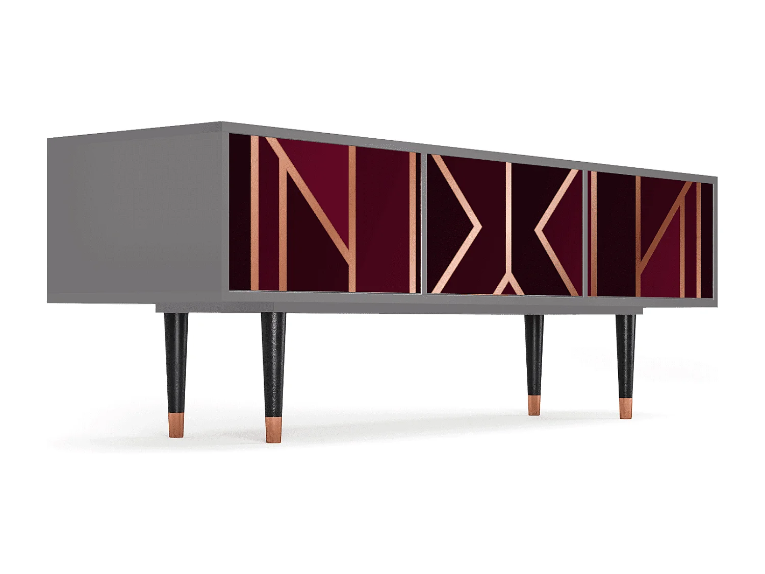 Mueble de TV - 170х59х48 cm - T4 - Burgundy Jewelery, Cinza