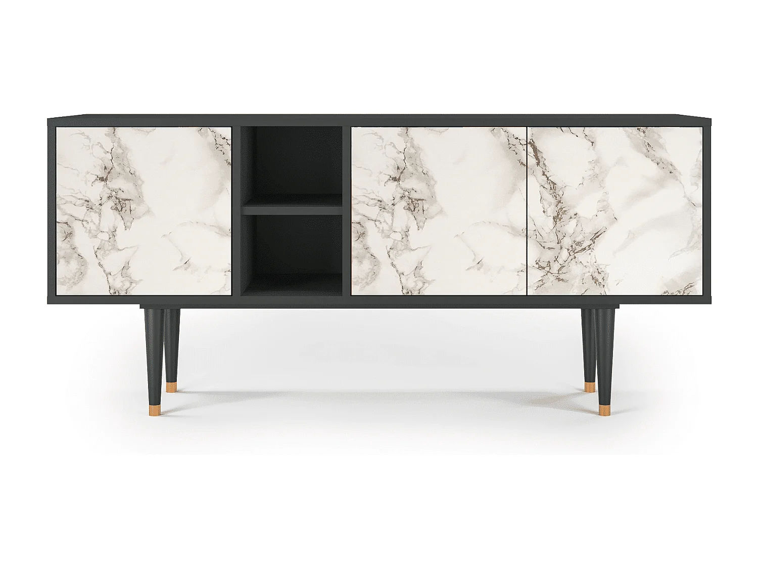 Mobile TV - 150х69х41 cm - T5 - Milk Marble, Antracite