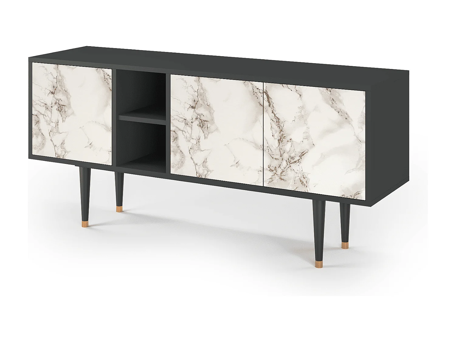 Mobile TV - 150х69х41 cm - T5 - Milk Marble, Antracite