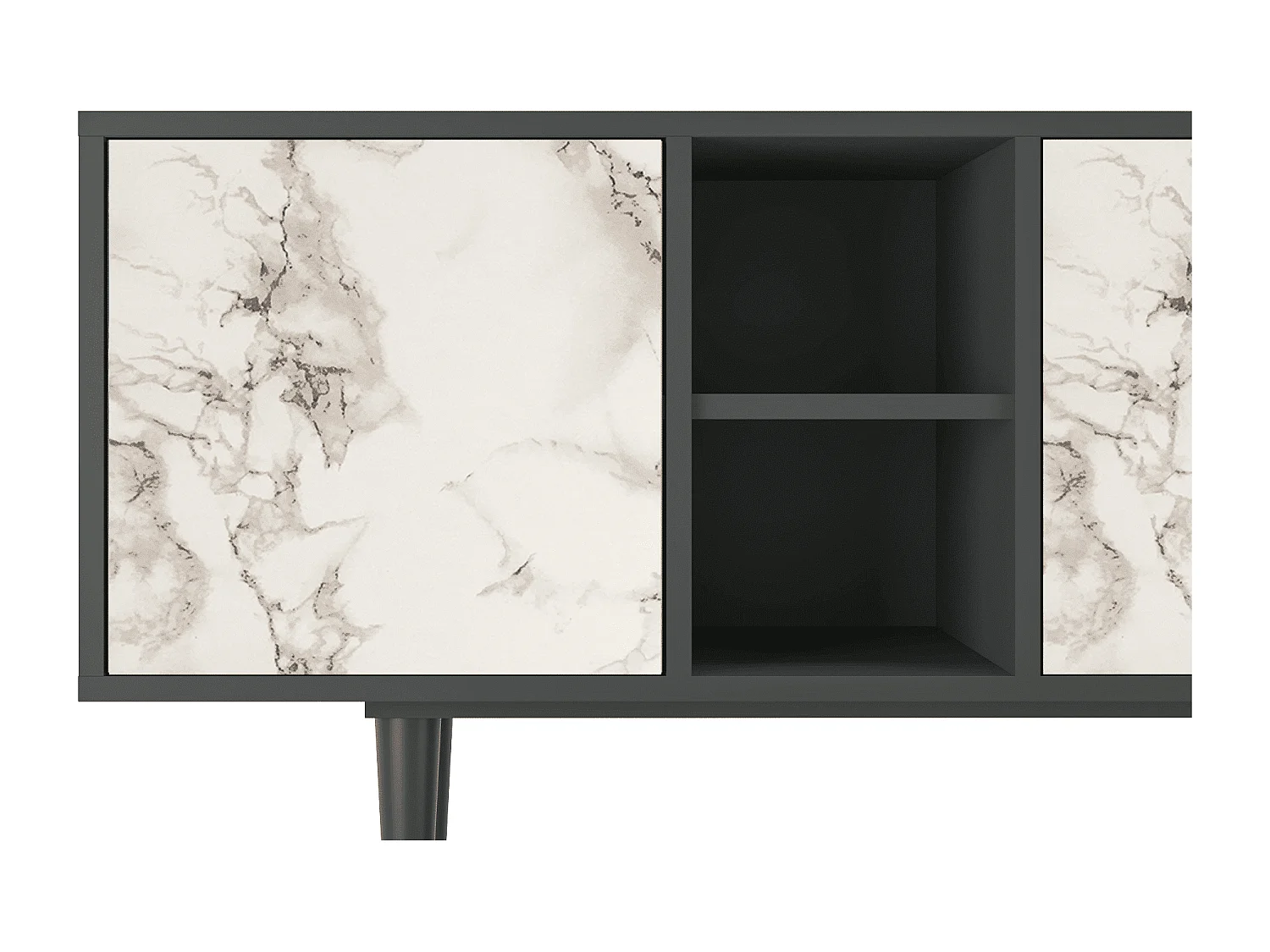 Mobile TV - 150х69х41 cm - T5 - Milk Marble, Antracite