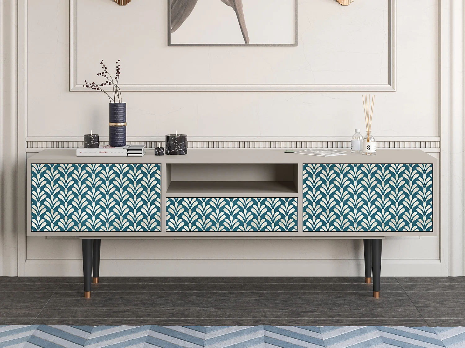 TV-Möbel - 170х59х41 cm - T6 - Milky Tears, Sand