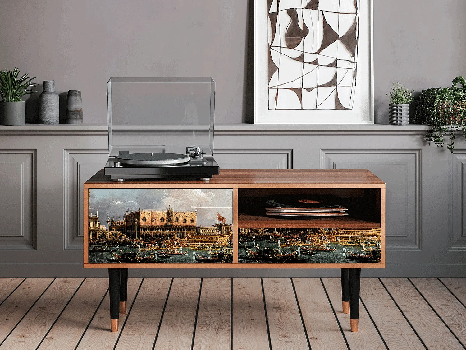 Meuble TV - 115х59х48 cm - T3 - The Bucintoro, Noyer