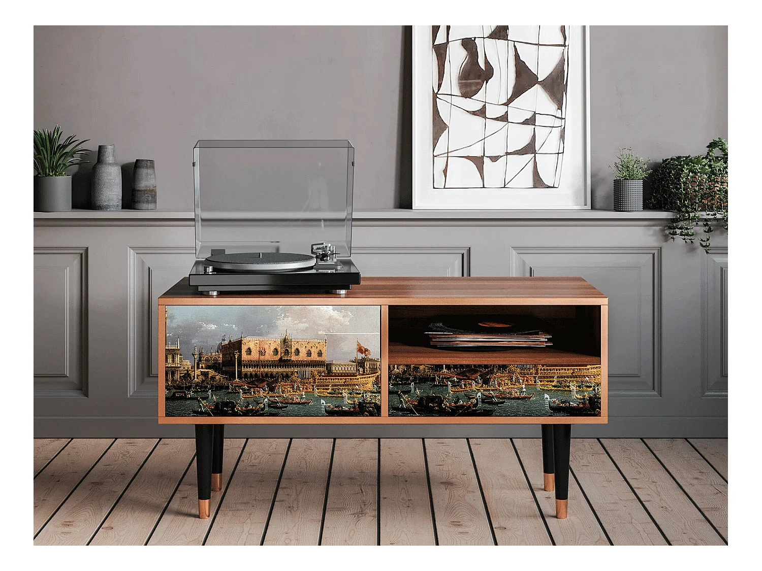 Meuble TV - 115х59х48 cm - T3 - The Bucintoro, Noyer