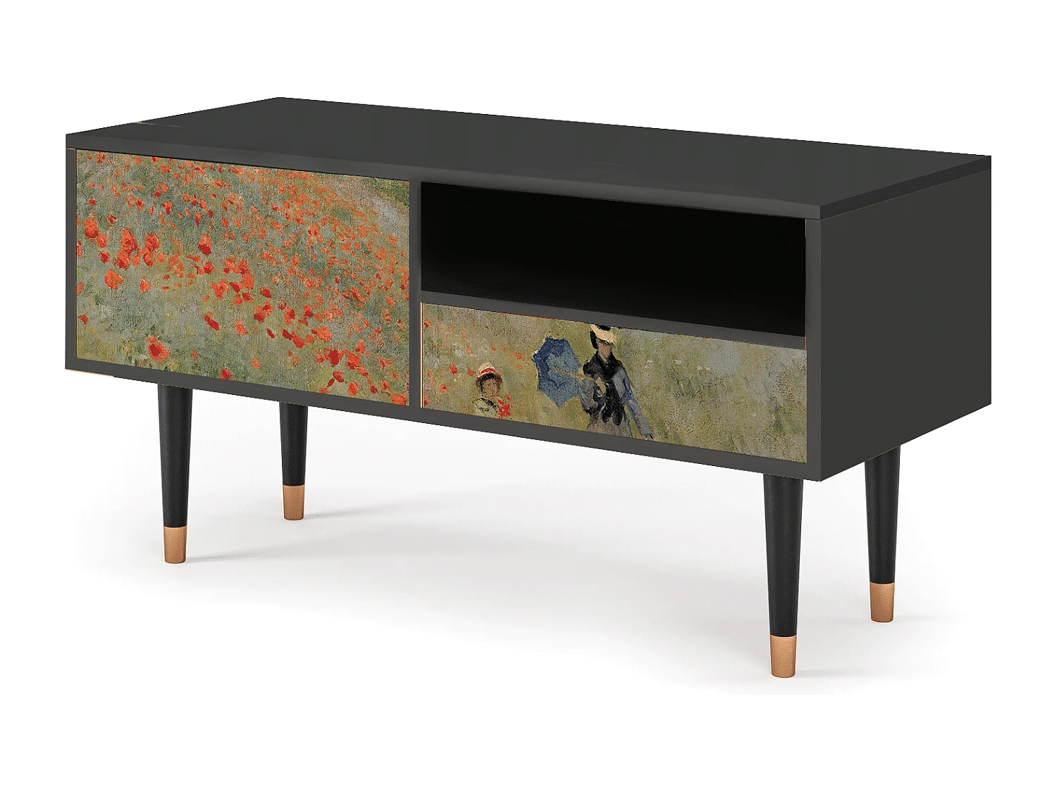 TV-meubel - 115х59х48 cm - T3 - The Poppy Field   , Antraciet
