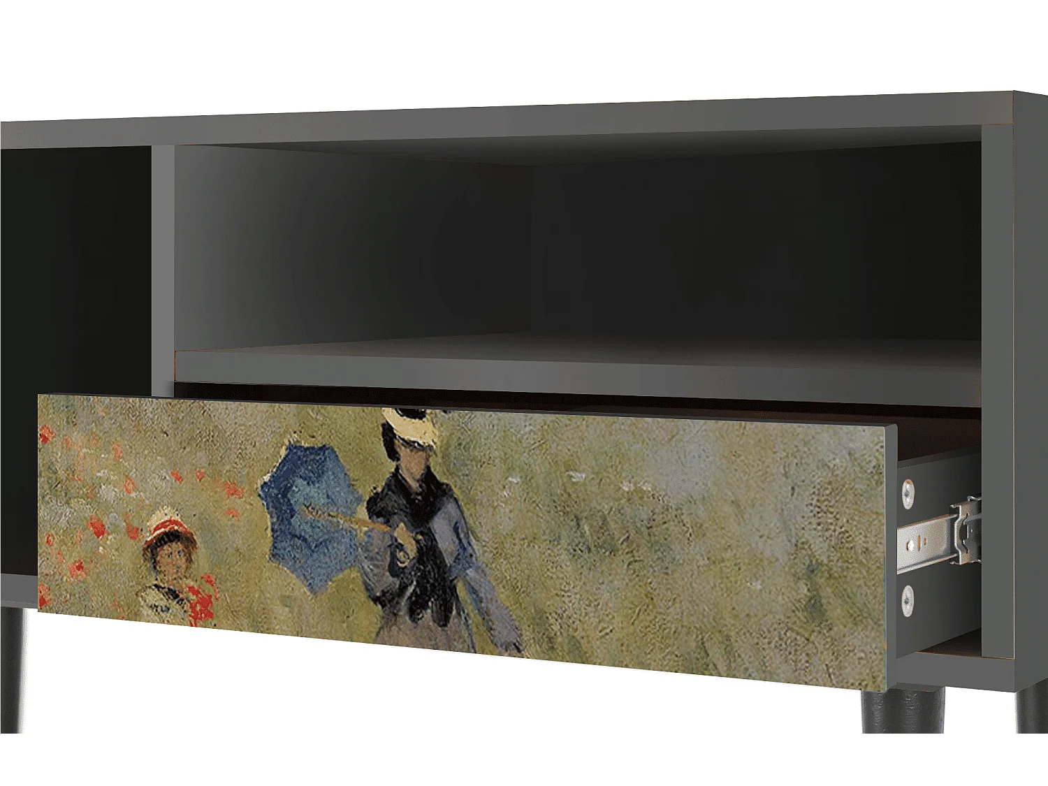 TV-meubel - 115х59х48 cm - T3 - The Poppy Field   , Antraciet