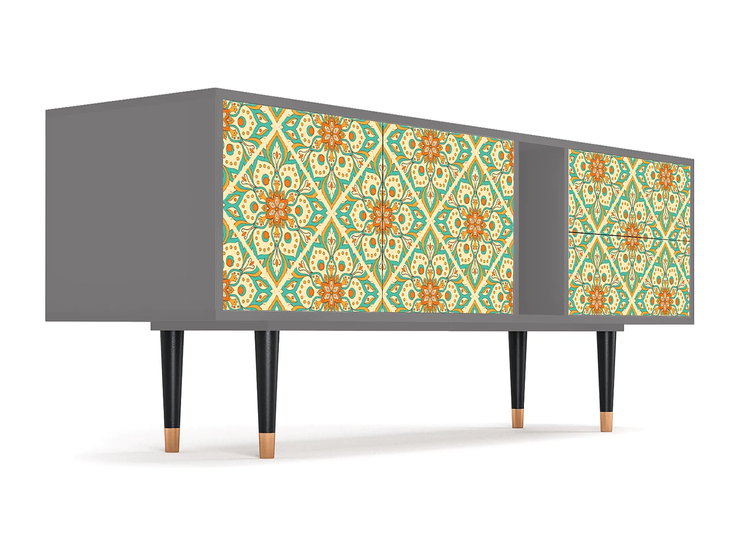 TV-meubel - 170х69х48 cm - T1 - Hindu Daisy, Grijs