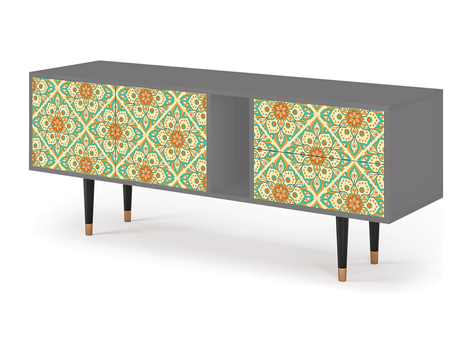 Mobile TV - 170х69х48 cm - T1 - Hindu Daisy, Grigio