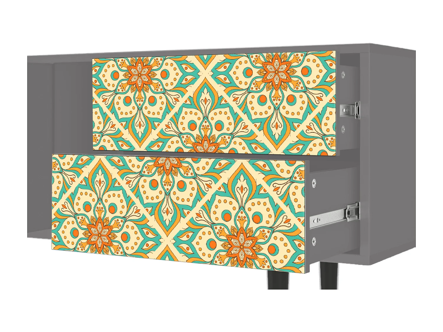 Mobile TV - 170х69х48 cm - T1 - Hindu Daisy, Grigio