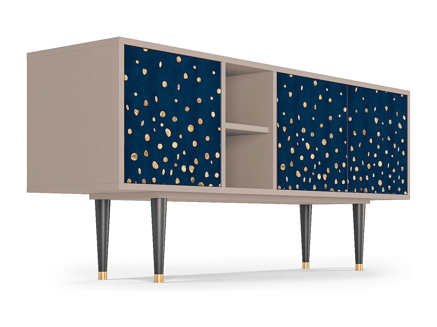 Szafka RTV - 150х69х41 cm - T5 - Night Skies, Latte