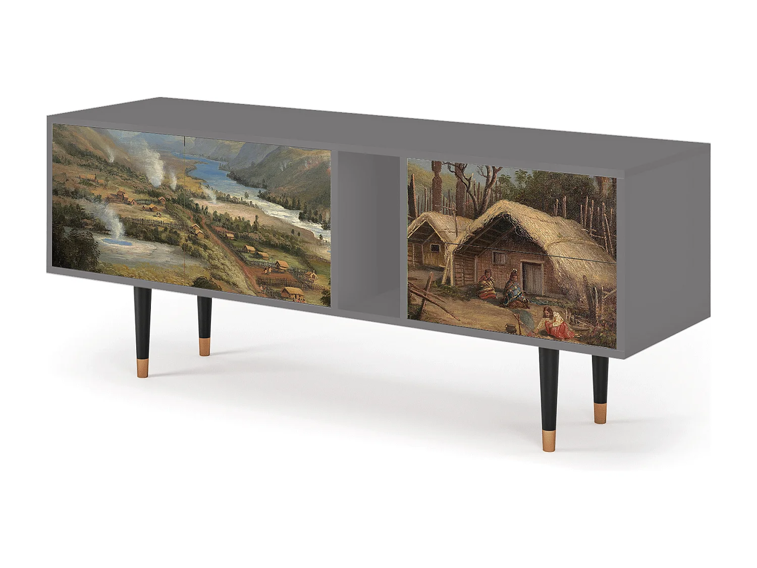 TV-Möbel - 170х69х48 cm - T1 - View Across the Plains , Grau