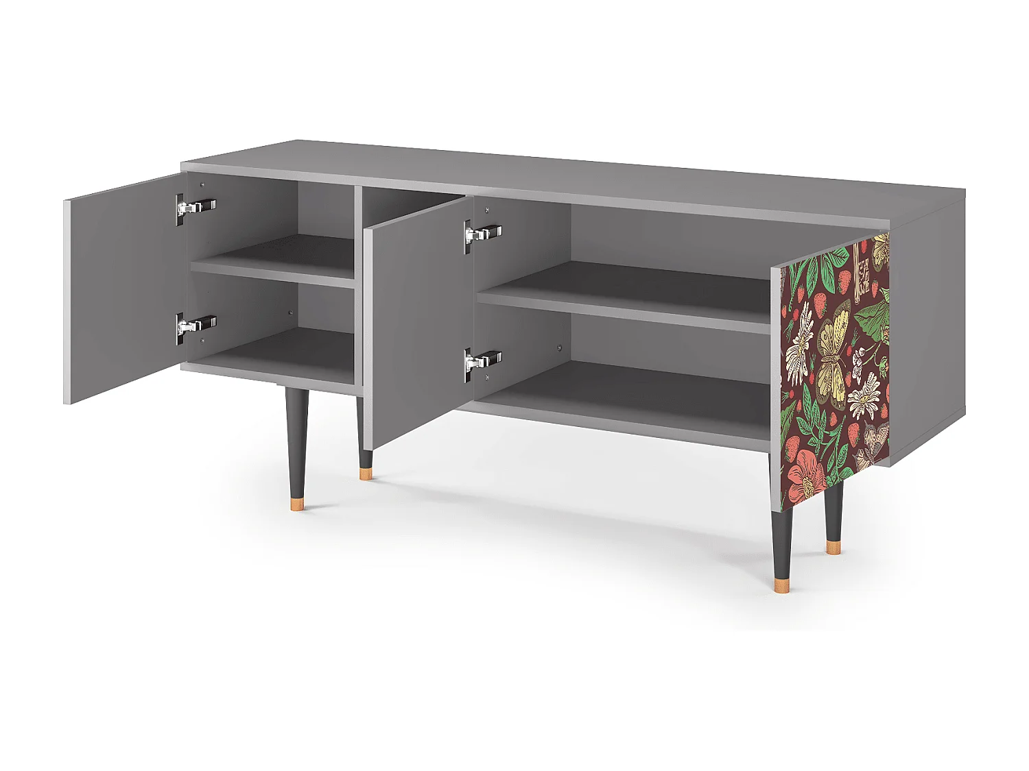 Meuble TV - 150х69х41 cm - T5 - Alice in Wonderland, Gris