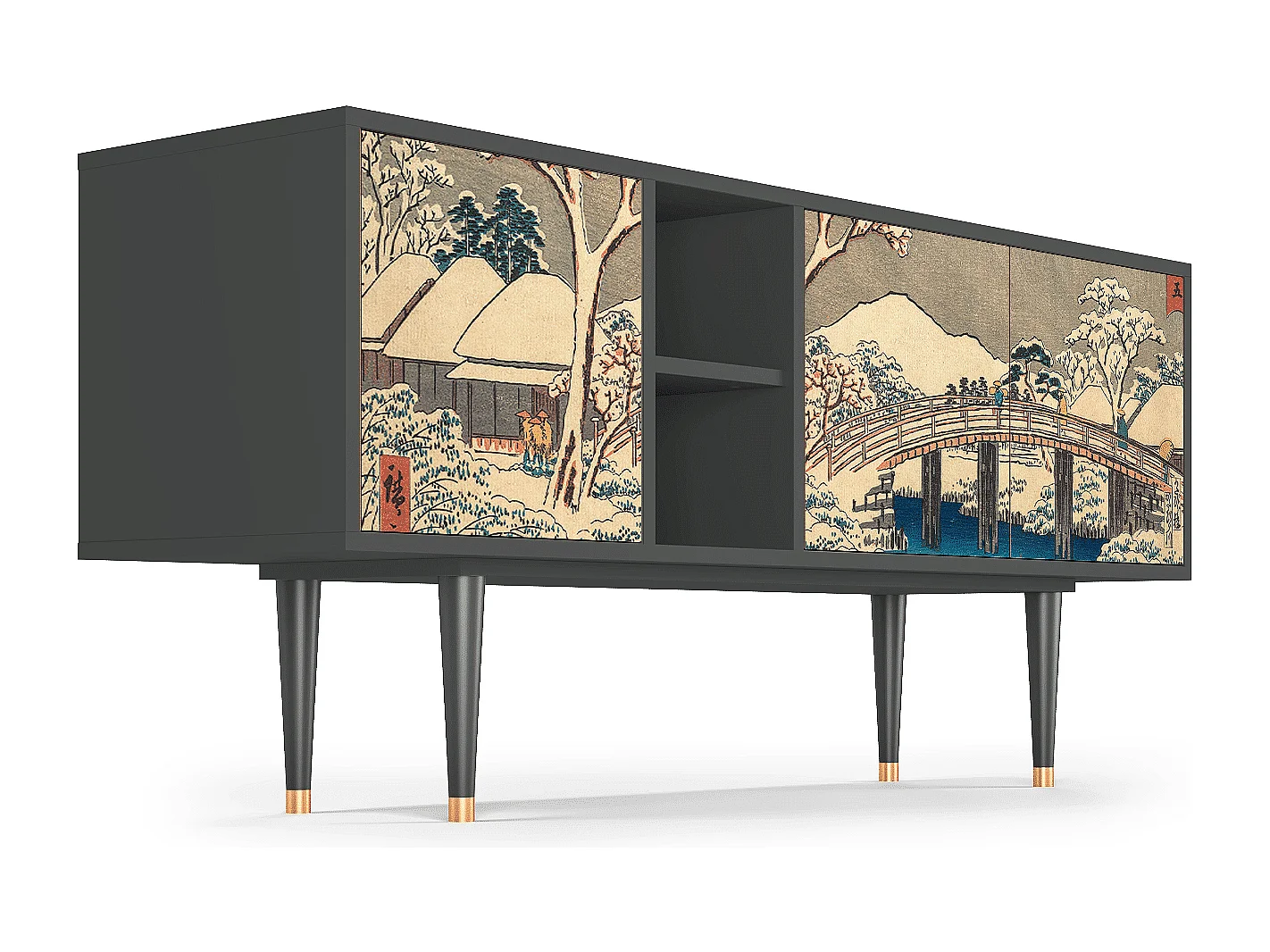 Meuble TV - 150х69х41 cm - T5 - Katabira River, Anthracite