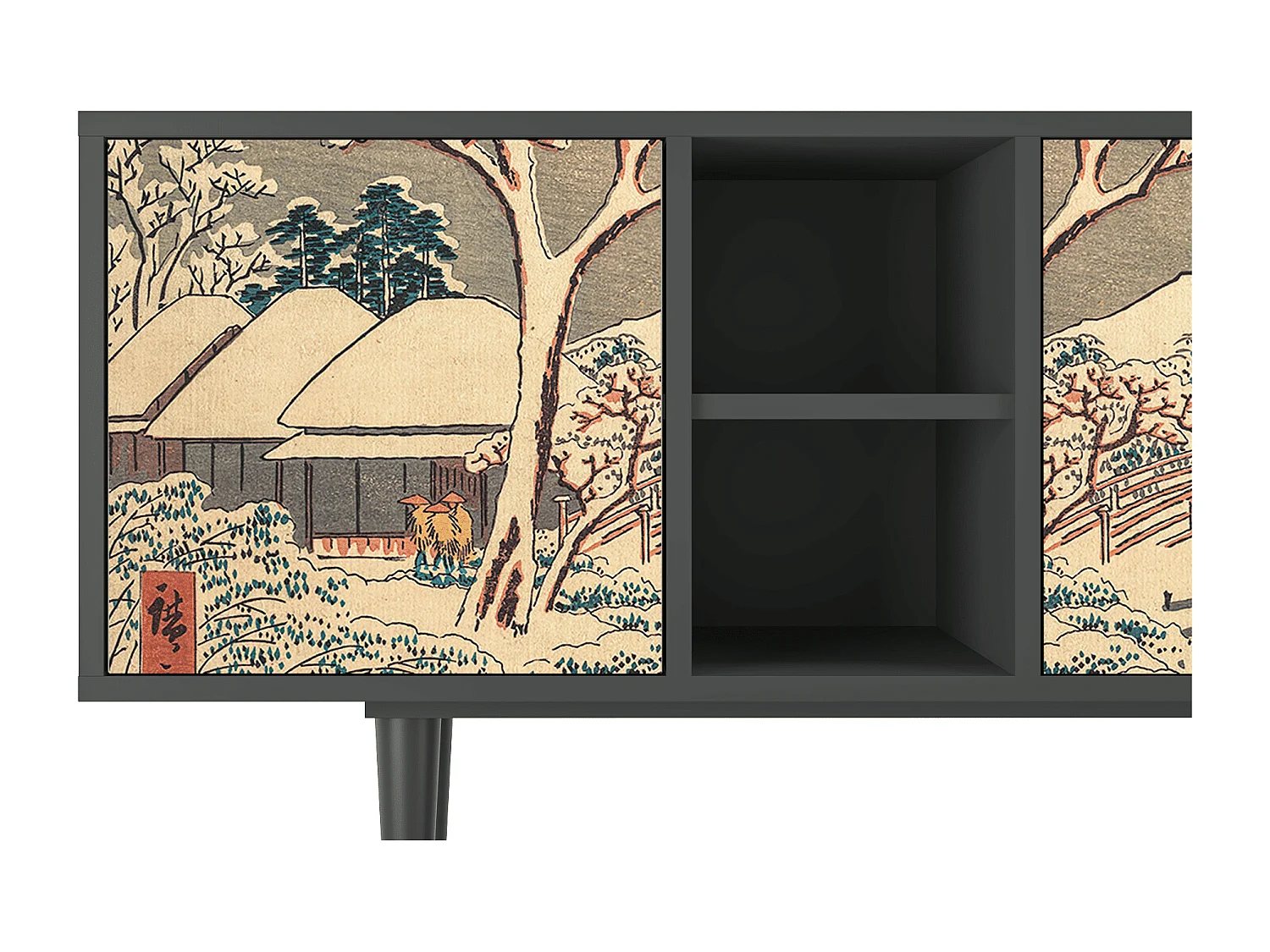 Meuble TV - 150х69х41 cm - T5 - Katabira River, Anthracite