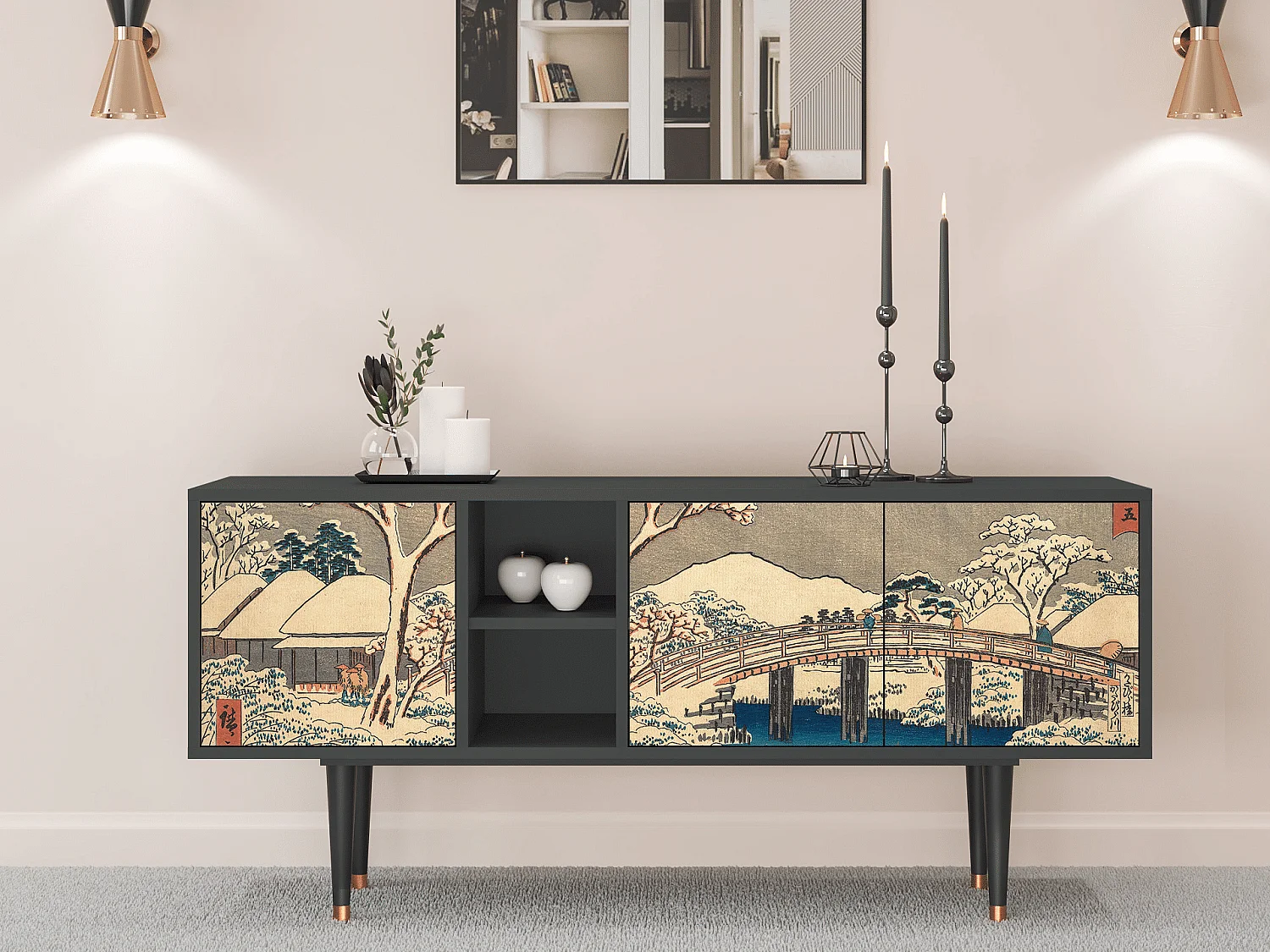 Meuble TV - 150х69х41 cm - T5 - Katabira River, Anthracite