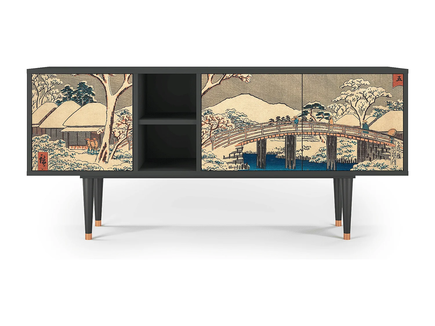 Meuble TV - 150х69х41 cm - T5 - Katabira River, Anthracite