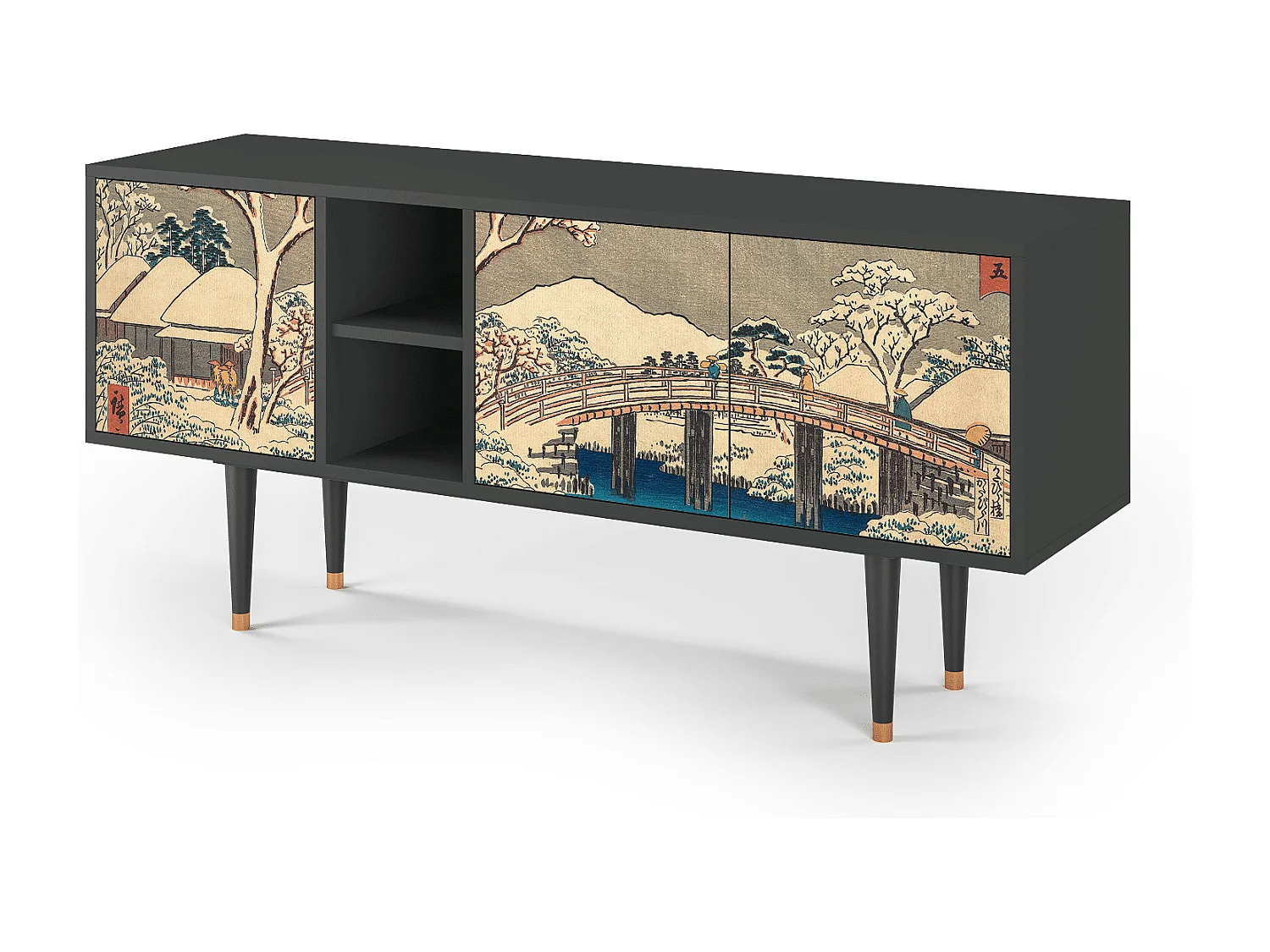 Meuble TV - 150х69х41 cm - T5 - Katabira River, Anthracite