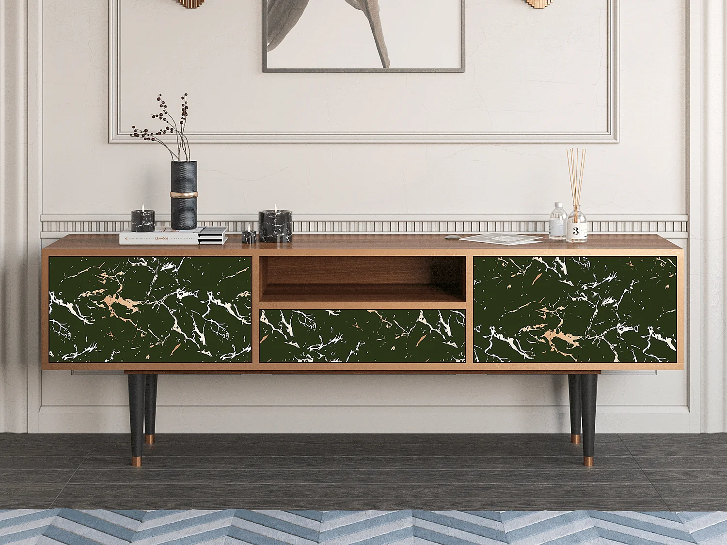 Meuble TV - 170х59х41 cm - T6 - Amazon Forest, Noyer