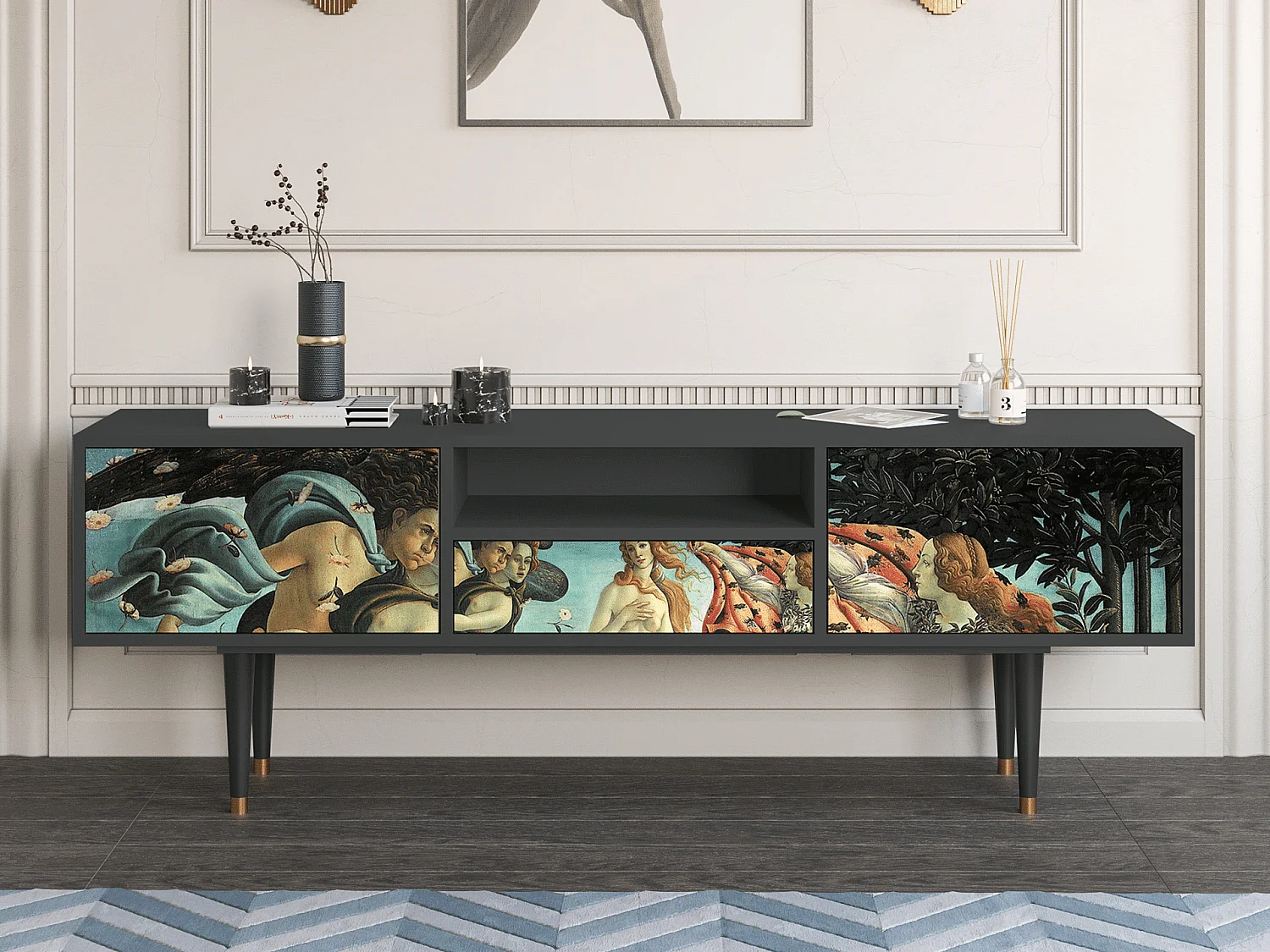 TV-Möbel - 170х59х41 cm - T6 - The Birth of Venus, Anthrazit