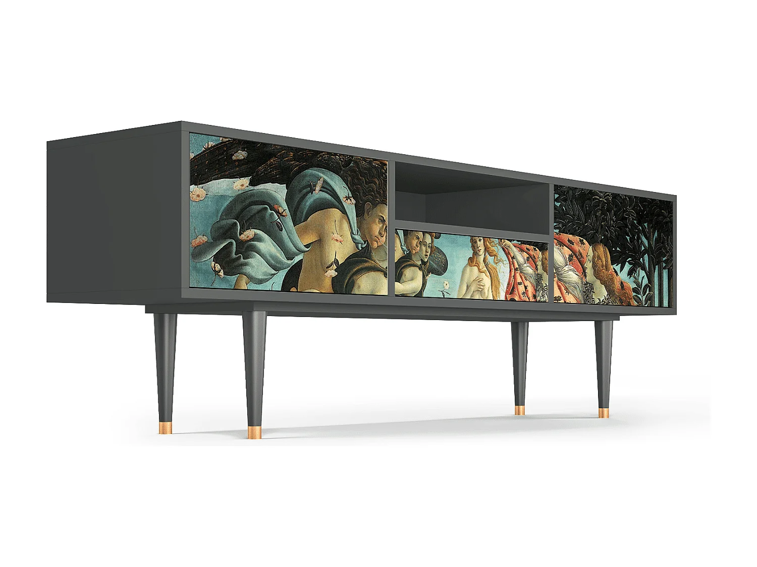 Mueble de TV - 170х59х41 cm - T6 - The Birth of Venus, Antracita