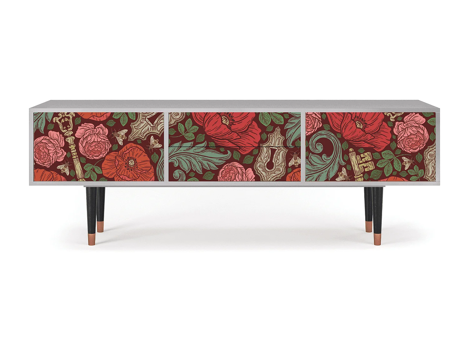 TV-Möbel - 170х59х48 cm - T4 - Poppy Garden, Grau