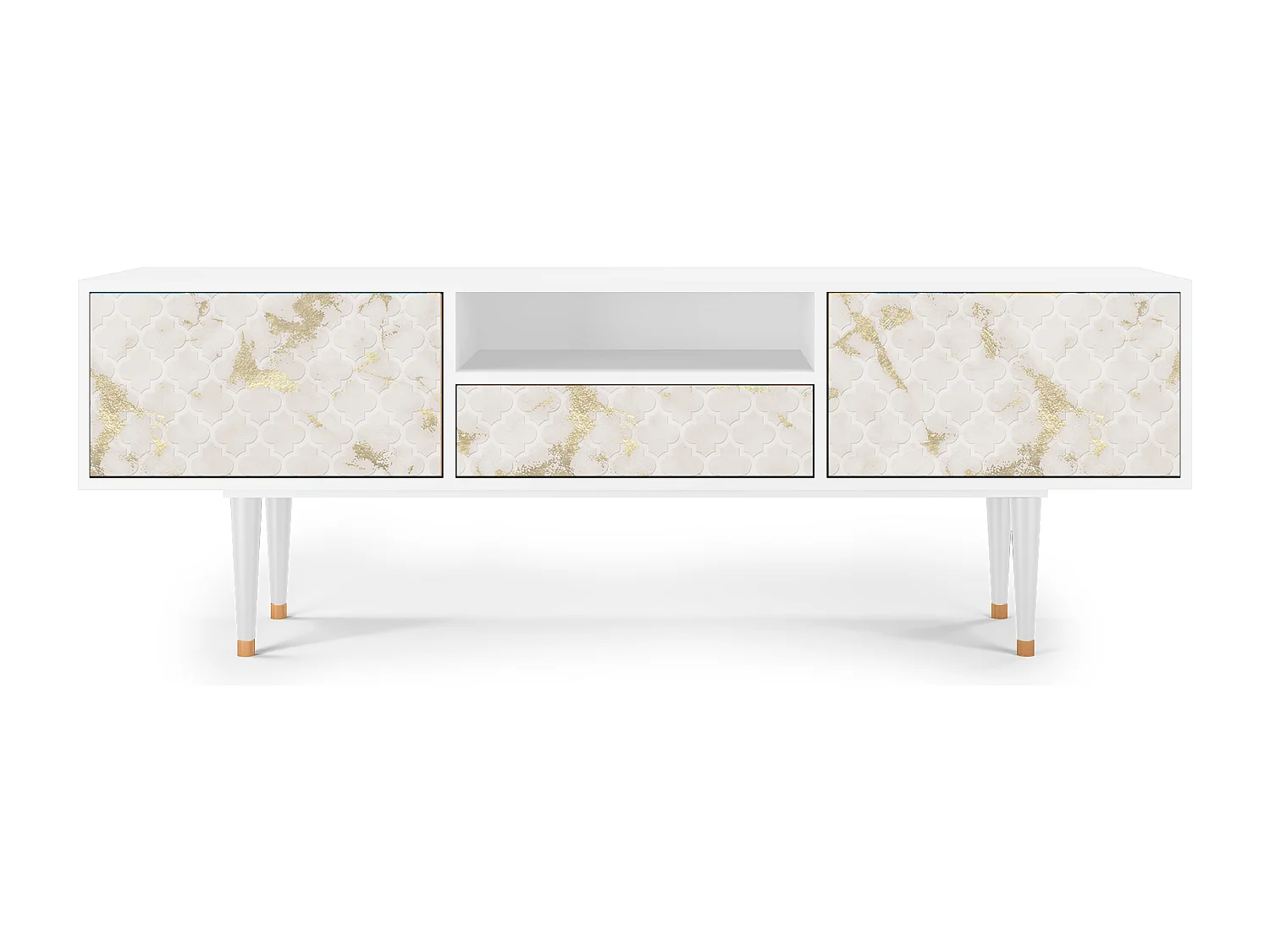 Szafka RTV - 170х59х41 cm - T6 - Sahara desert, Biały