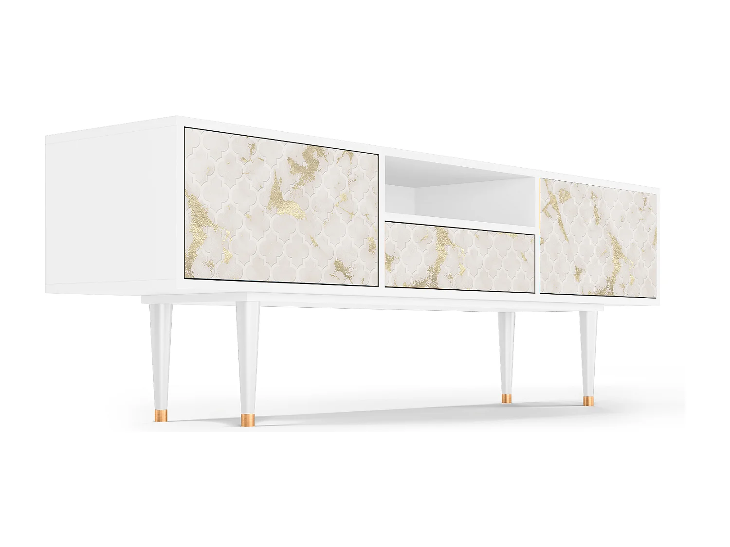 Szafka RTV - 170х59х41 cm - T6 - Sahara desert, Biały