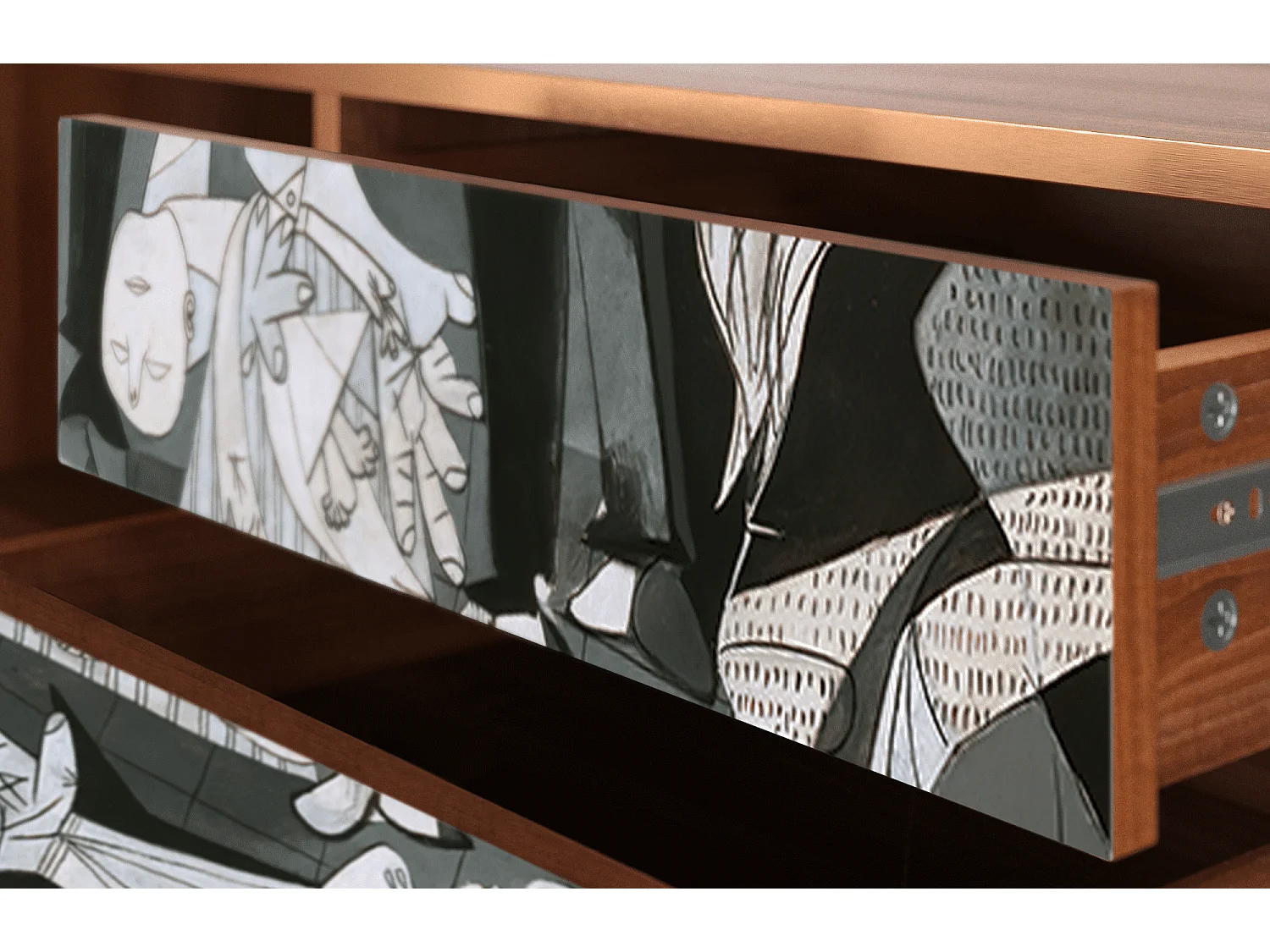 Meuble TV - 170х59х48 cm - T4 - Guernica by Picasso, Noyer