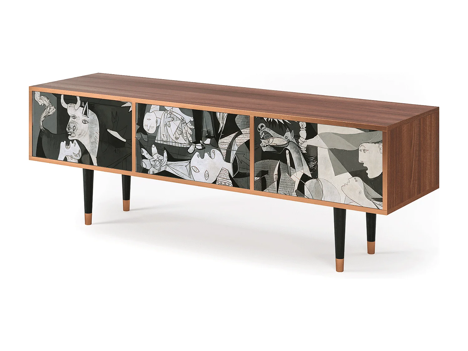 Szafka RTV - 170х59х48 cm - T4 - Guernica by Picasso, Orzech