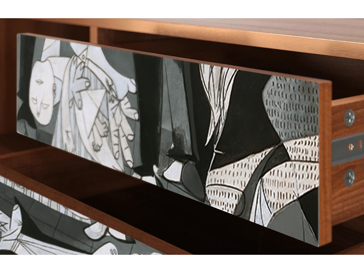 Szafka RTV - 170х59х48 cm - T4 - Guernica by Picasso, Orzech