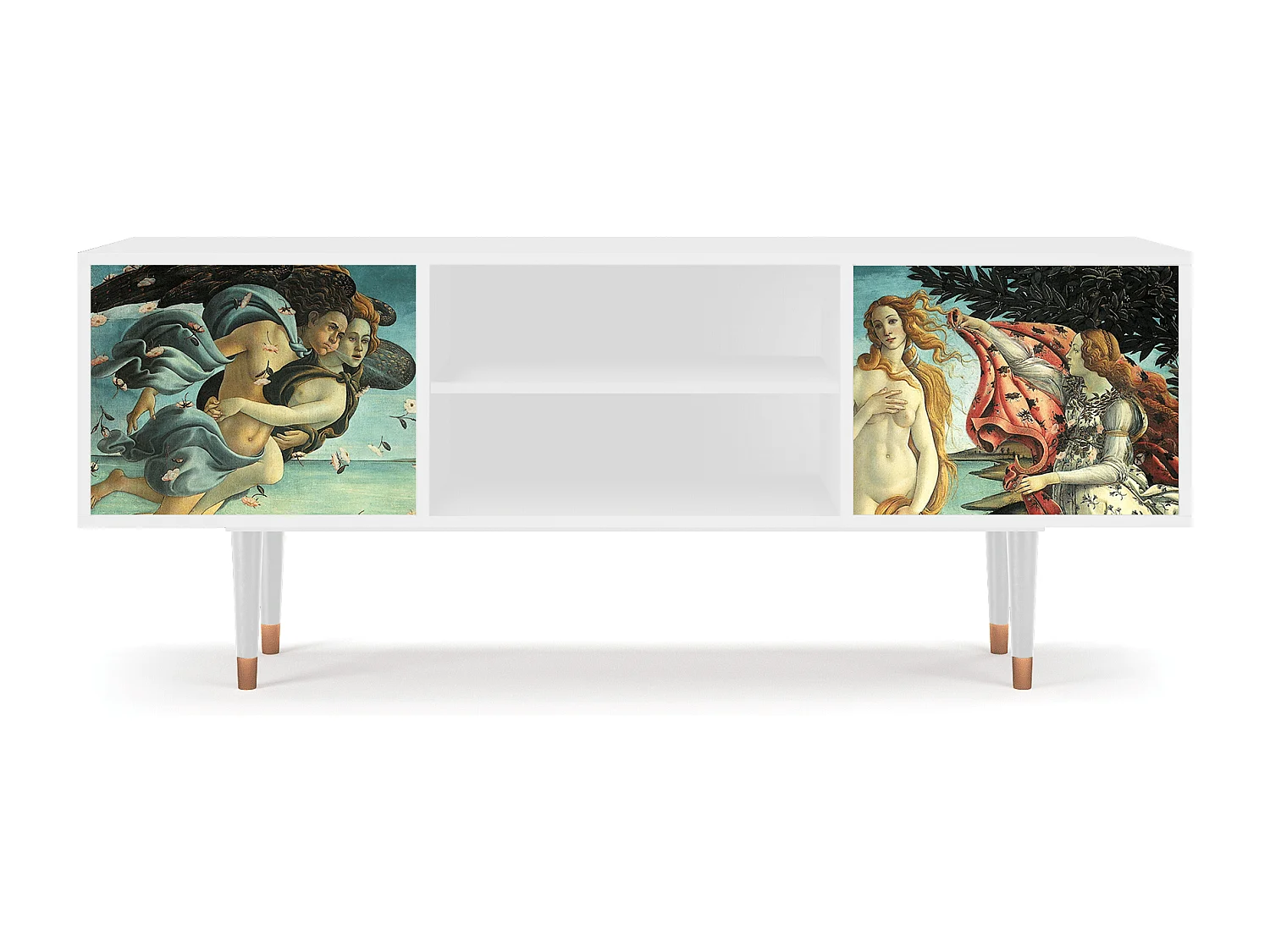 Szafka RTV - 170х69х48 cm - T2 - The Birth of Venus, Biały