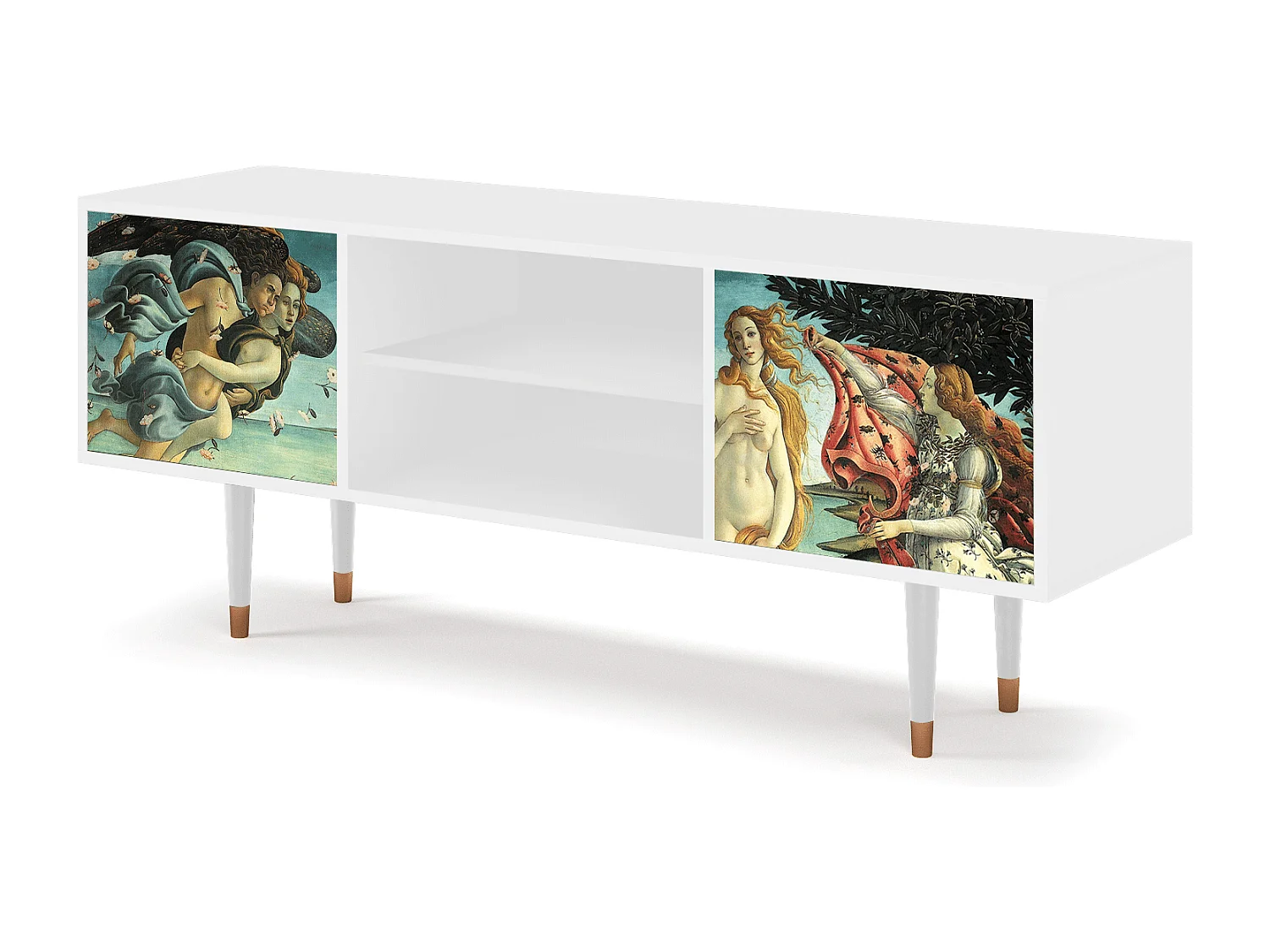 Szafka RTV - 170х69х48 cm - T2 - The Birth of Venus, Biały
