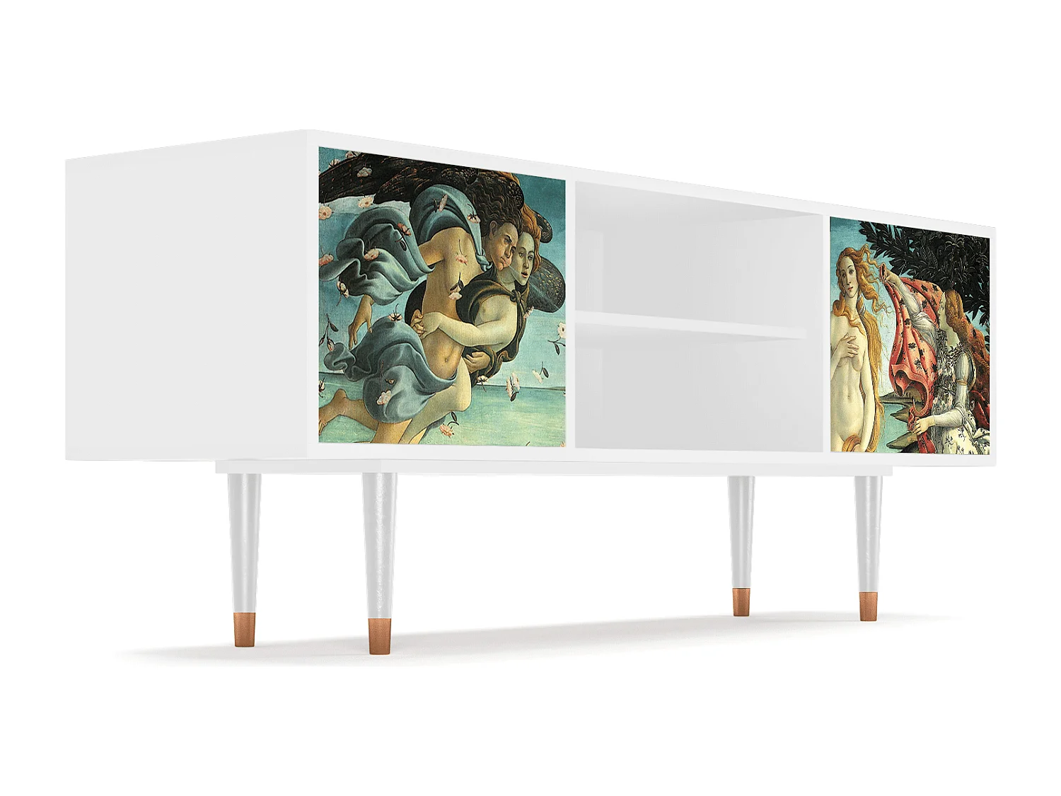 Szafka RTV - 170х69х48 cm - T2 - The Birth of Venus, Biały