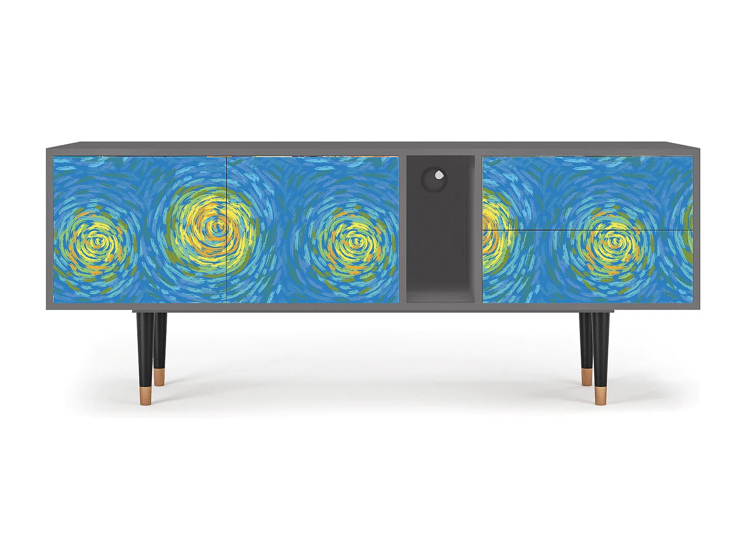 Mobile TV - 170х69х48 cm - T1 - Van Gogh Lights, Grigio