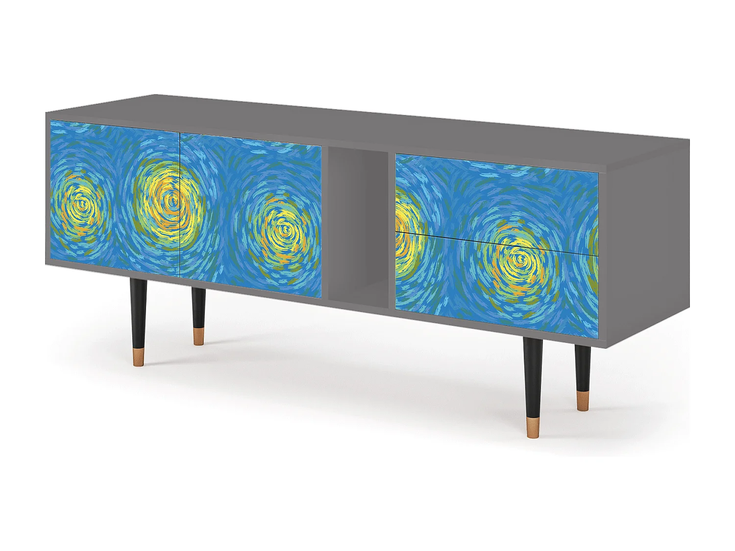 Mobile TV - 170х69х48 cm - T1 - Van Gogh Lights, Grigio