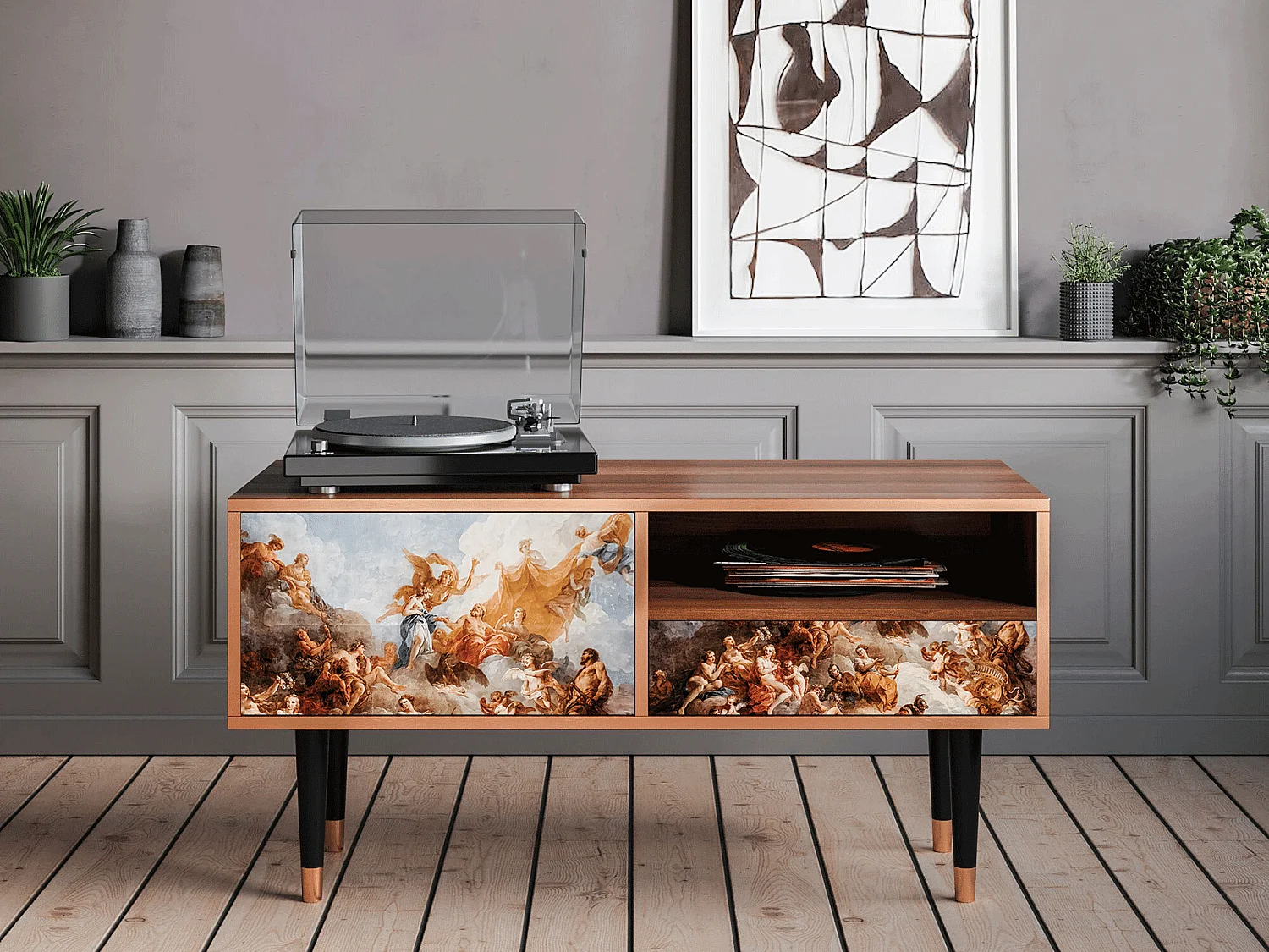 TV-meubel - 115х59х48 cm - T3 - Versailles, Walnoot