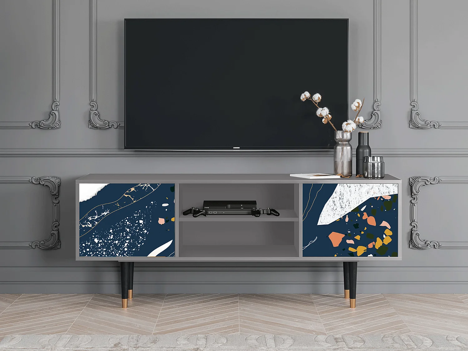Meuble TV - 170х69х48 cm - T2 - Nude Iceberg, Gris