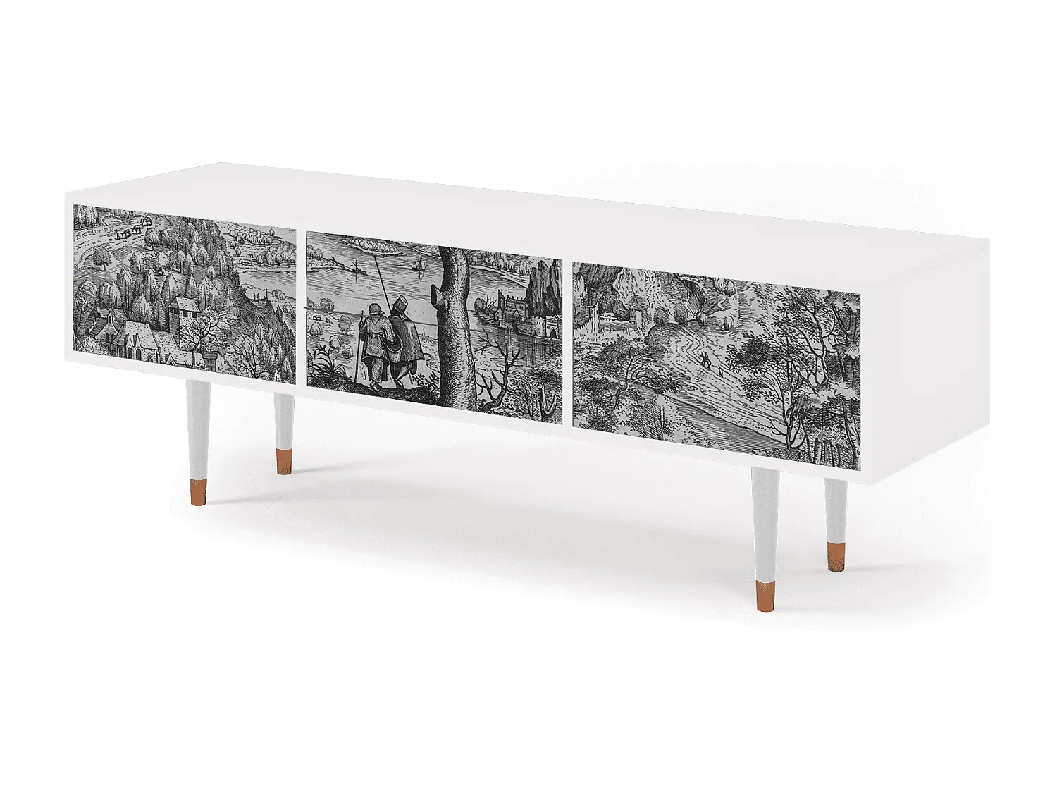 Meuble TV - 170х59х48 cm - T4 - Milites Requiescentes, Blanc