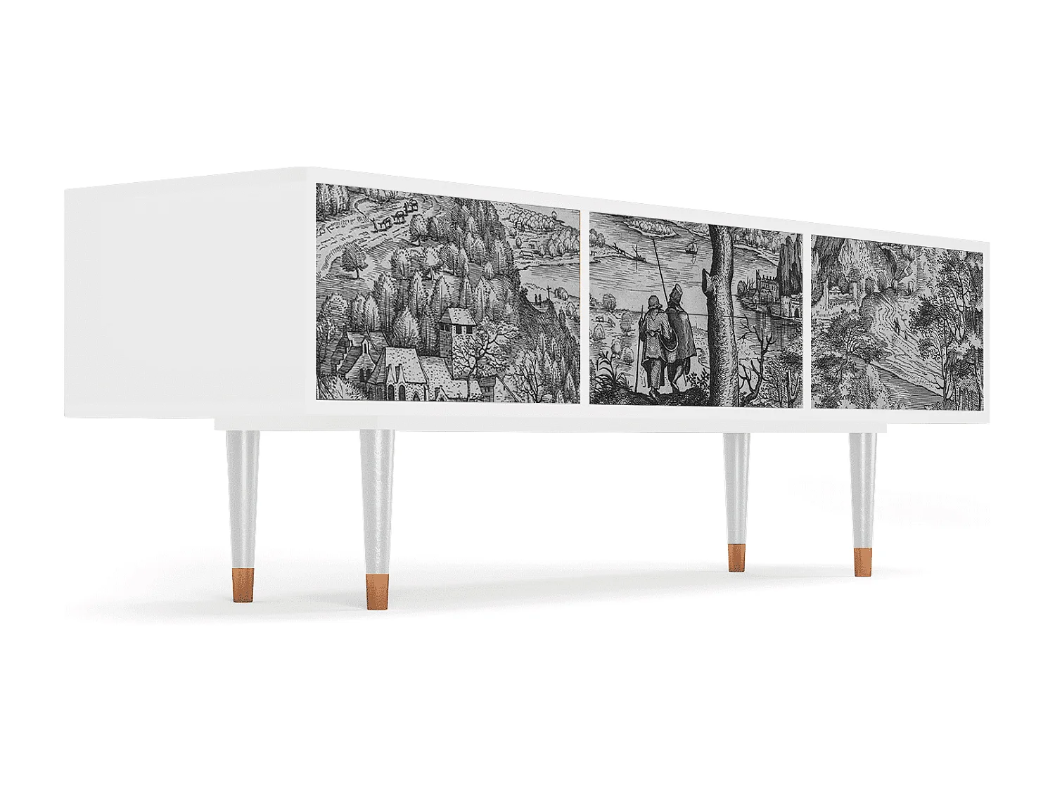 Meuble TV - 170х59х48 cm - T4 - Milites Requiescentes, Blanc