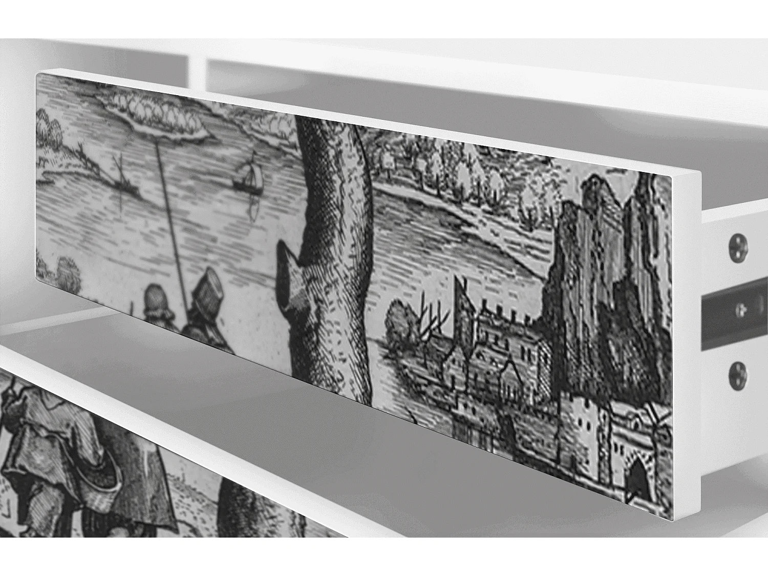 Meuble TV - 170х59х48 cm - T4 - Milites Requiescentes, Blanc