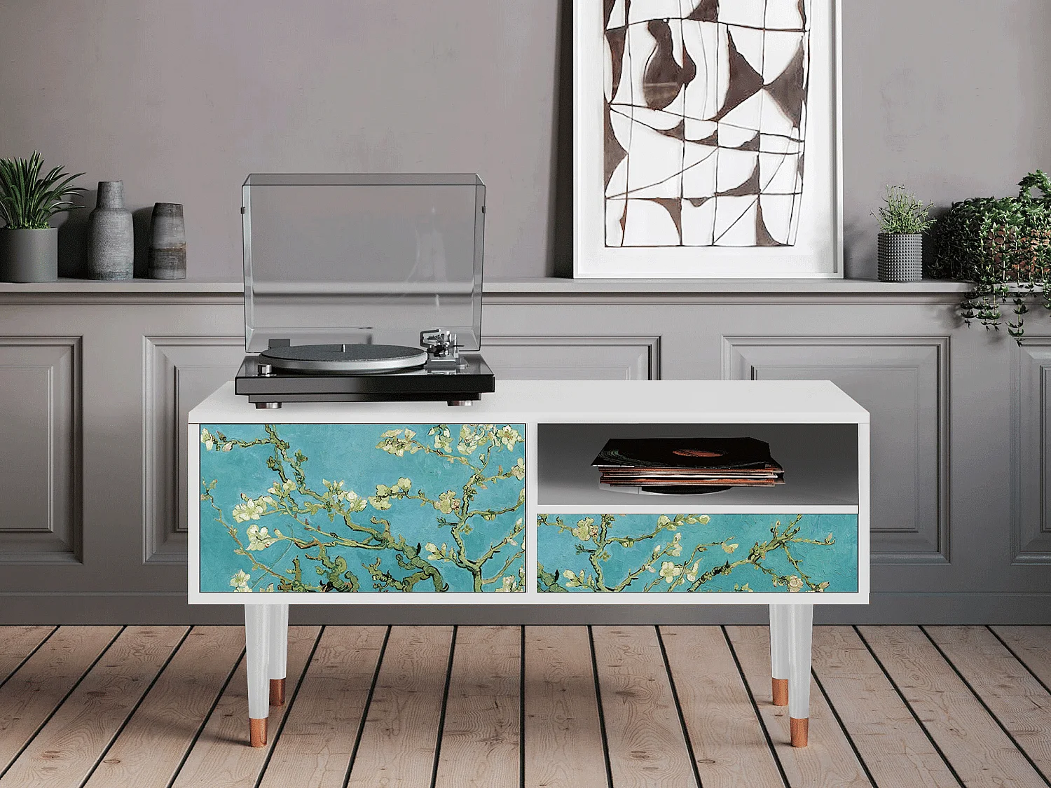 TV-meubel - 115х59х48 cm - T3 - Almond Blossom, Wit