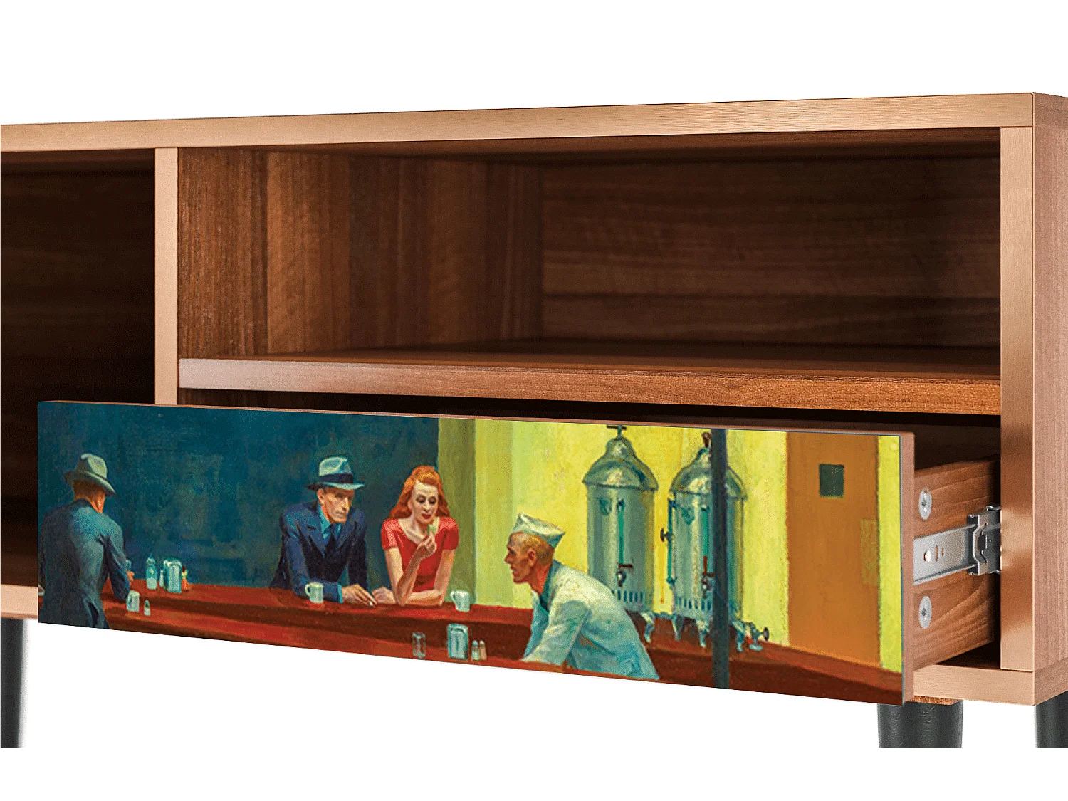 TV-Möbel - 115х59х48 cm - T3 - Nighthawks by Hopper, Walnuss