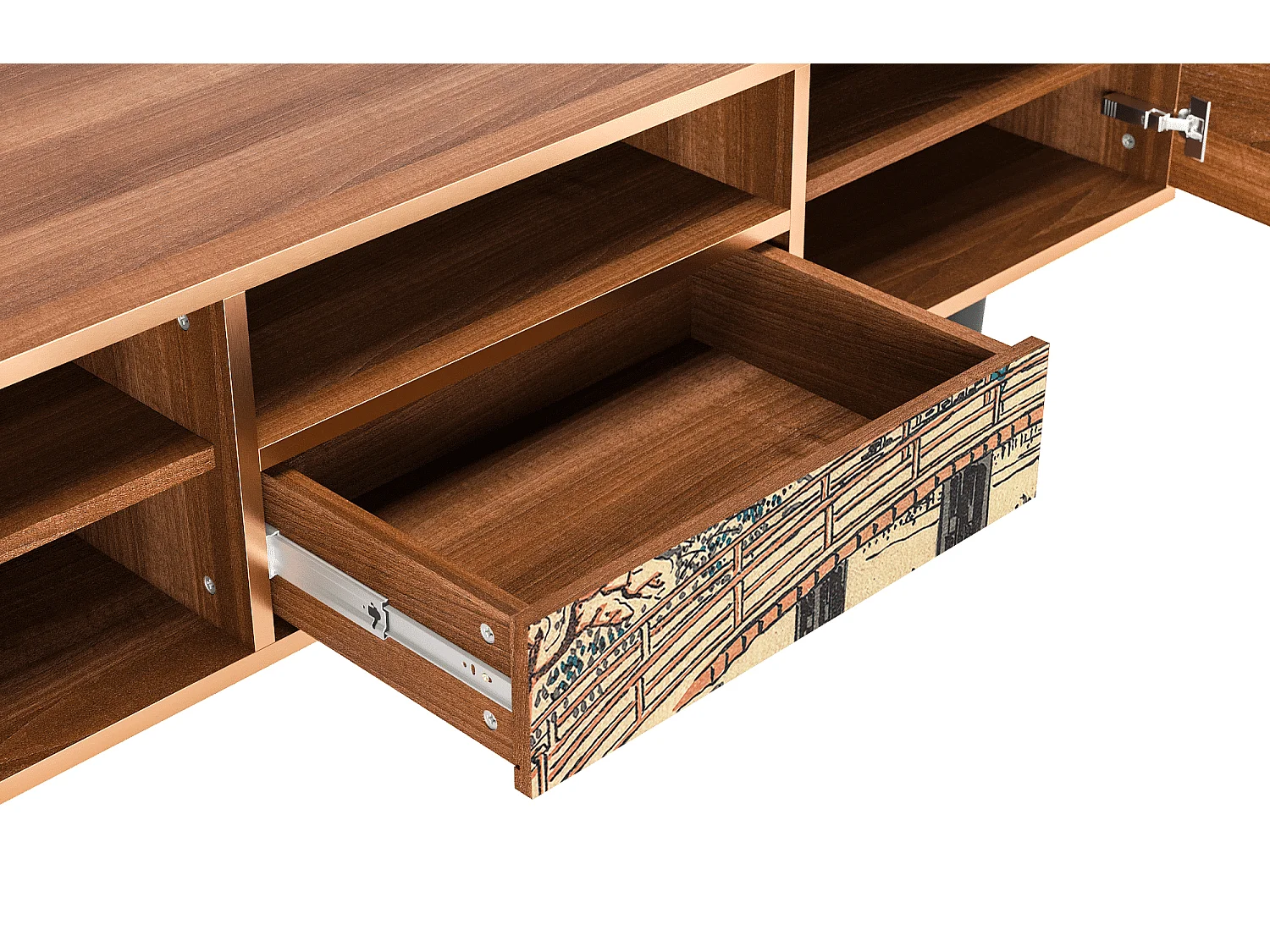 Mueble de TV - 170х59х41 cm - T6 - Katabira River, Nogal