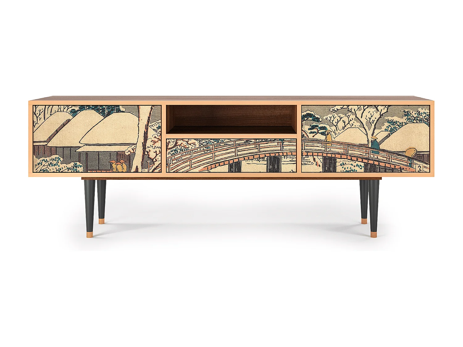 Mueble de TV - 170х59х41 cm - T6 - Katabira River, Nogal