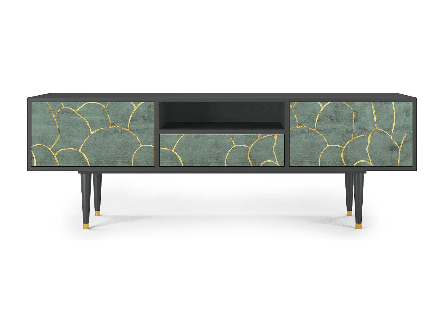 Meuble TV - 170х59х41 cm - T6 - Magnificent Water Lily, Anthracite