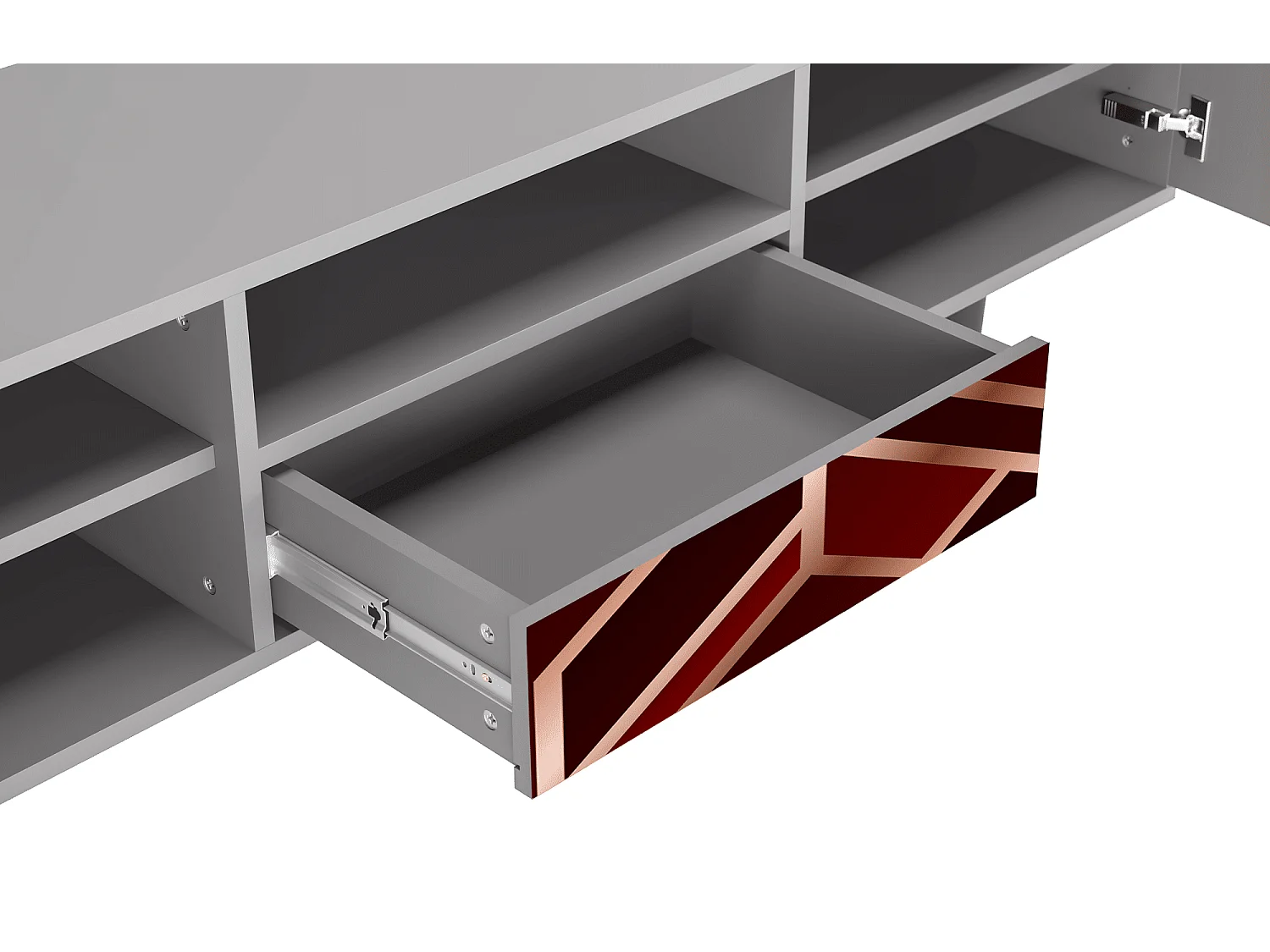 Mueble de TV - 170х59х41 cm - T6 - Velvet 1920's, Gris