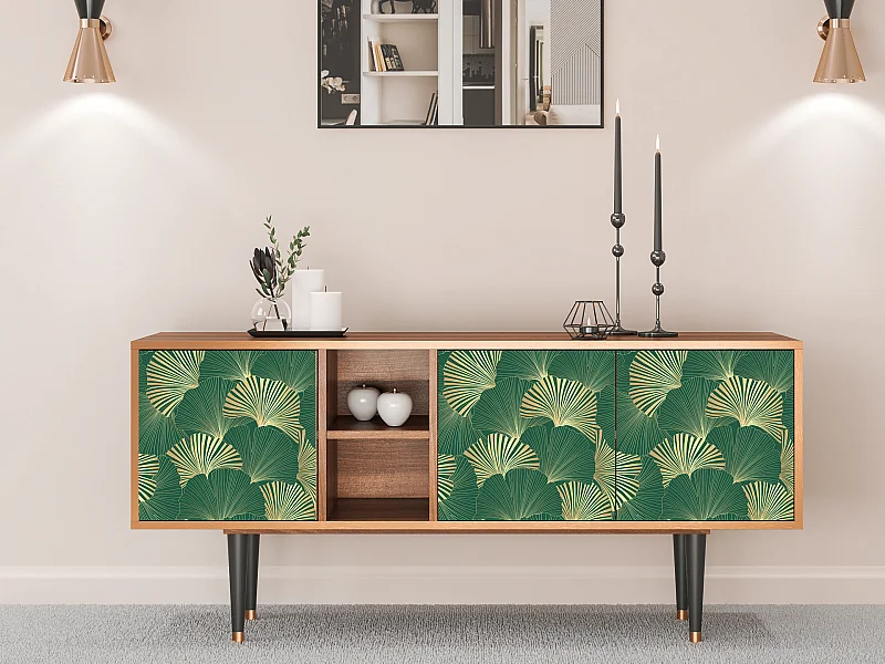 Szafka RTV - 150х69х41 cm - T5 - Gold Ginkgo, Orzech