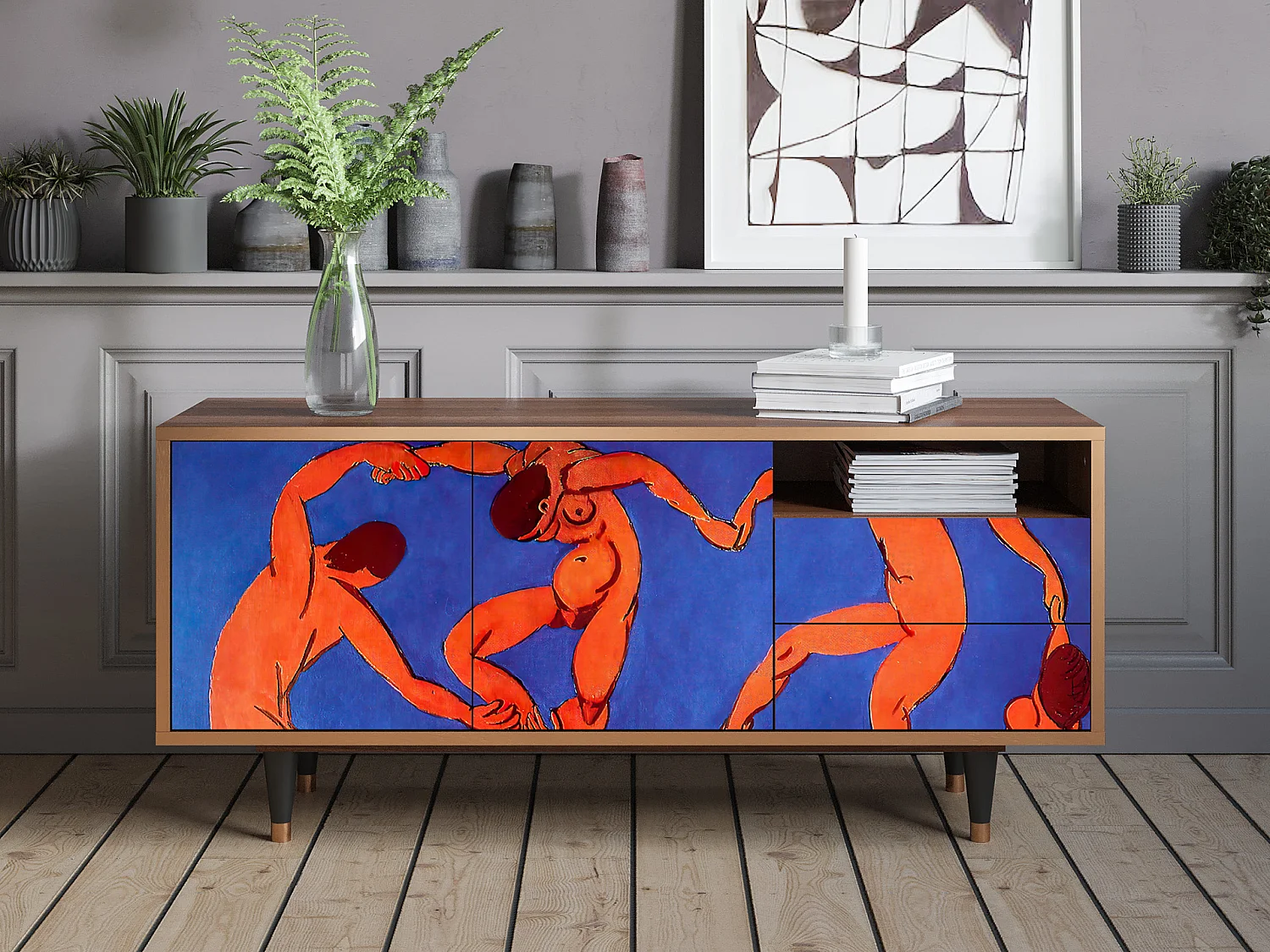 Szafka RTV - 125х56х41 cm - T7 - The Dance by Matisse , Orzech
