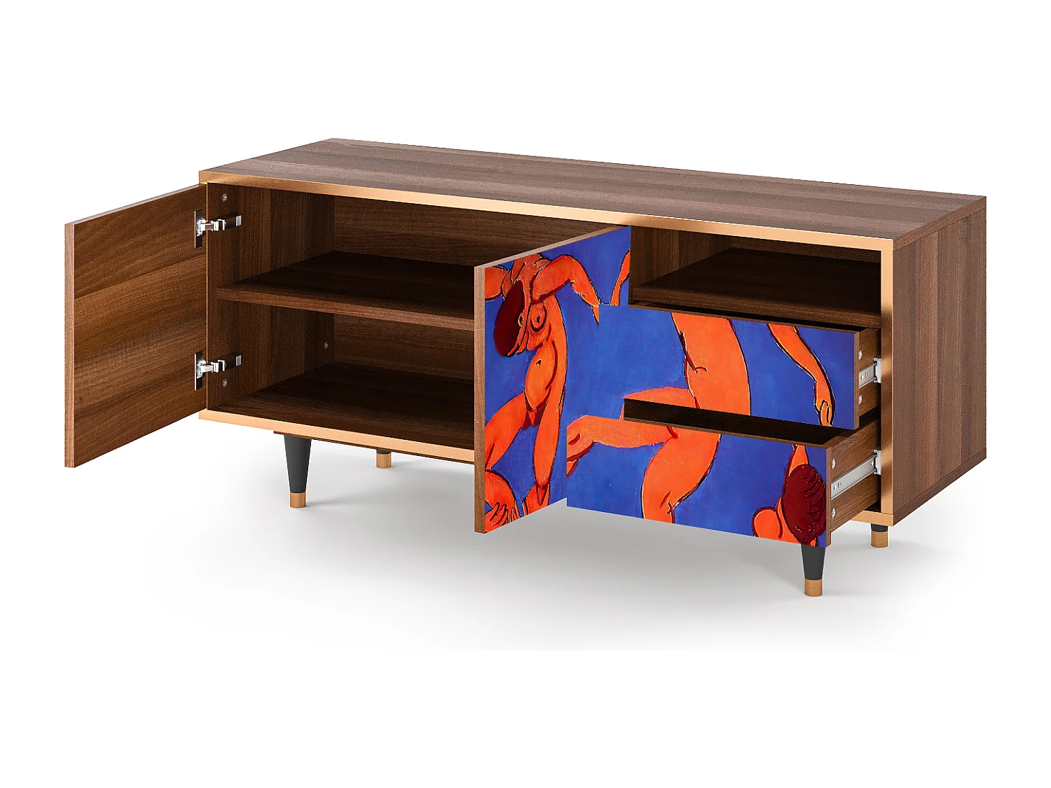 Szafka RTV - 125х56х41 cm - T7 - The Dance by Matisse , Orzech