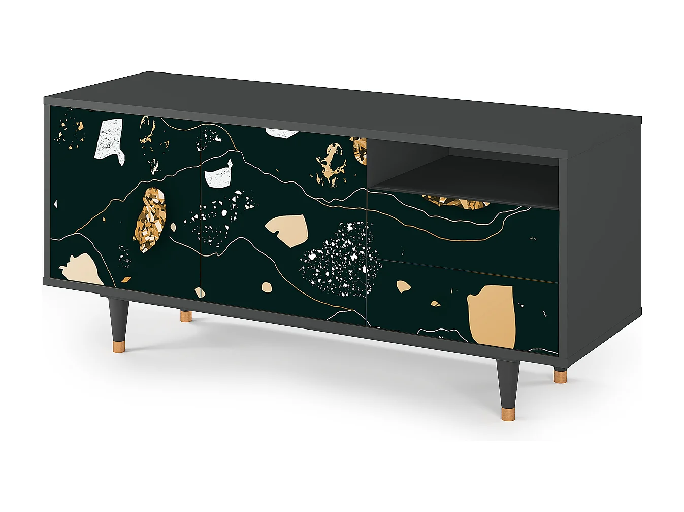 TV-meubel - 125х56х41 cm - T7 - Space Rocks, Antraciet